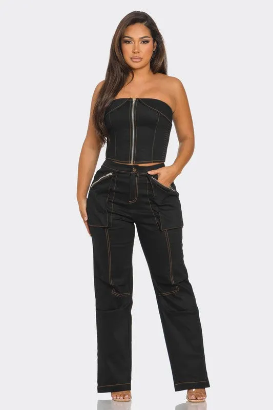 Cargo Pant and Spaghetti Strap Top