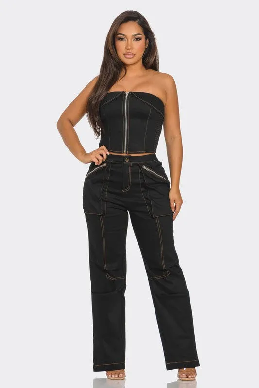 Cargo Pant and Spaghetti Strap Top