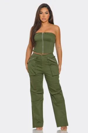 Cargo Pant and Spaghetti Strap Top