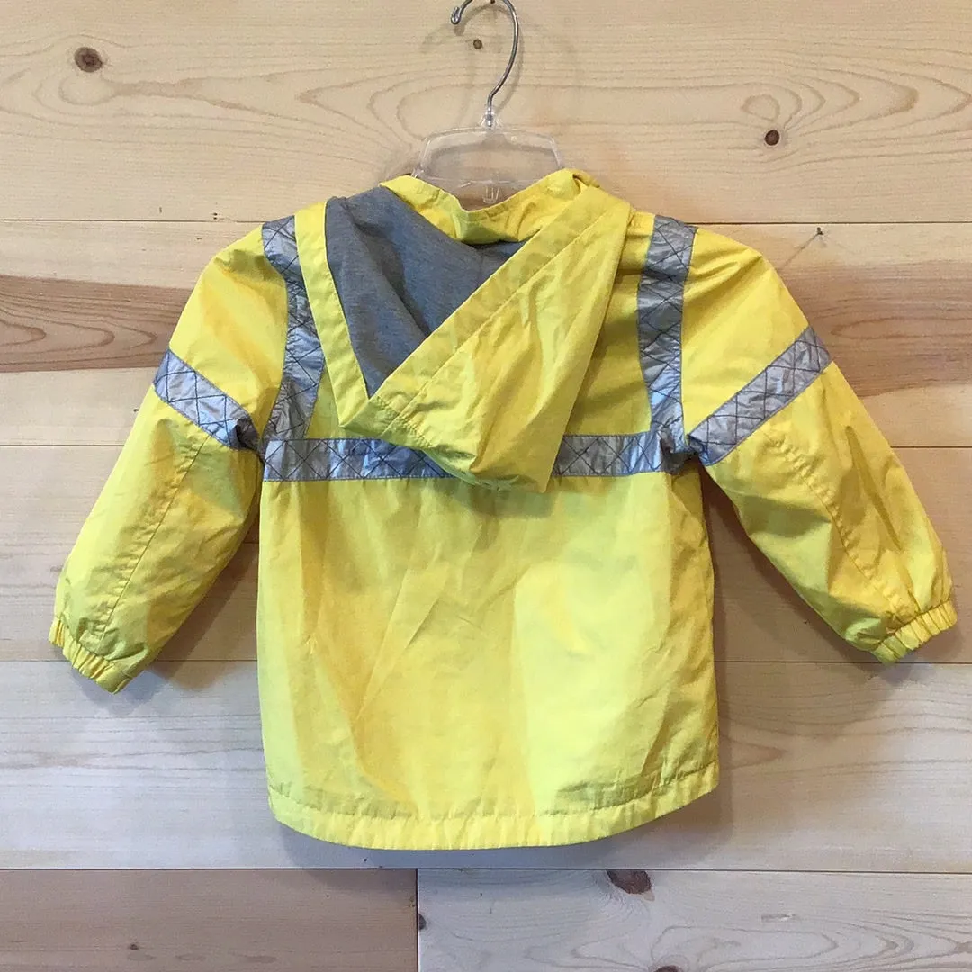 Carter’s Rain Jacket Yellow with Blue Police Badge and Silver Boy Youth Size 4T