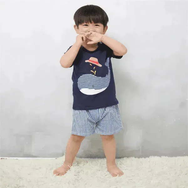 Cartoon Clothing Baby Boy Summer Clothes T-shirt Baby Girl Casual Clothing Sets