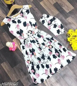 Casual Floral Print Midi Dress For Women