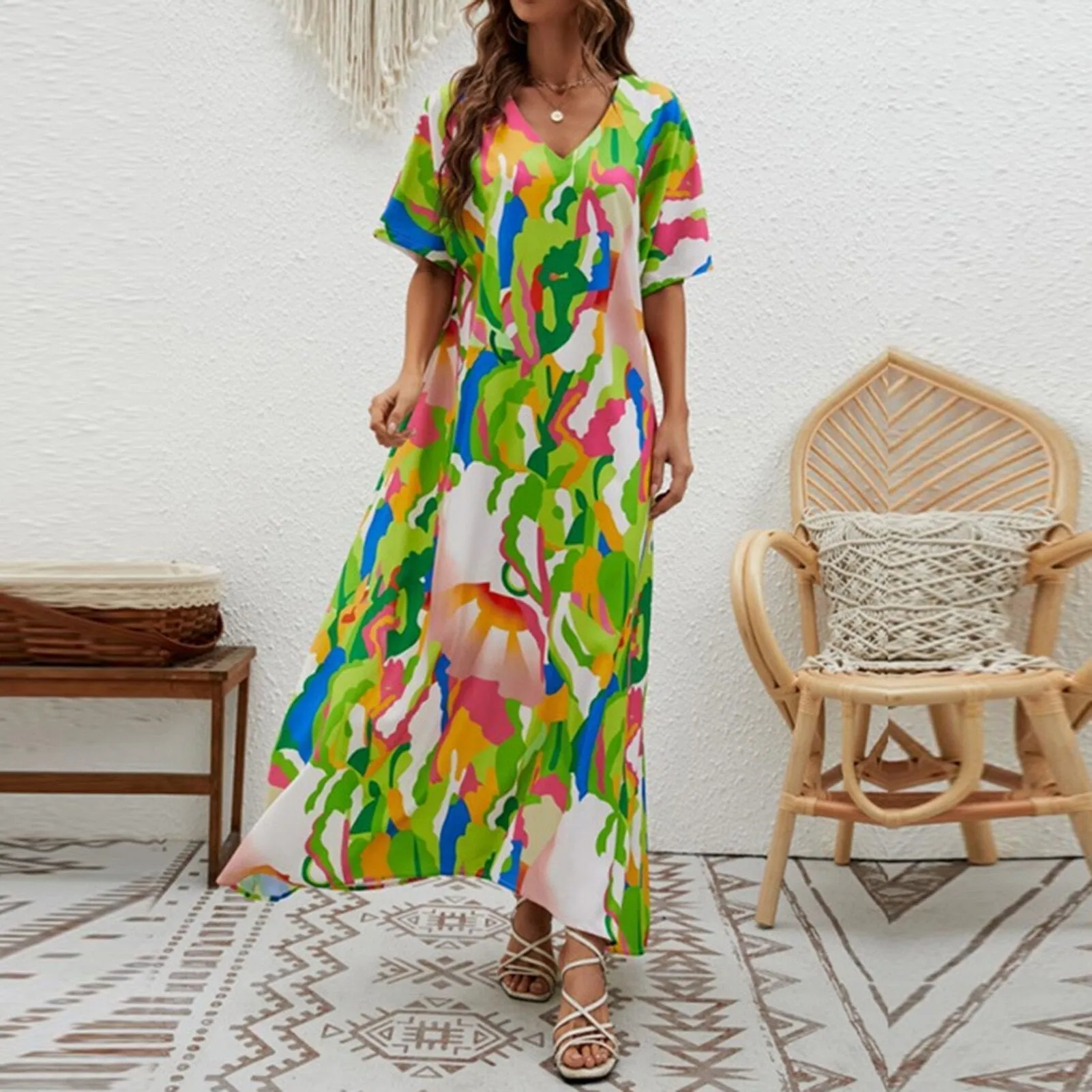 Casual Loose Bohemian Style Boho Dress