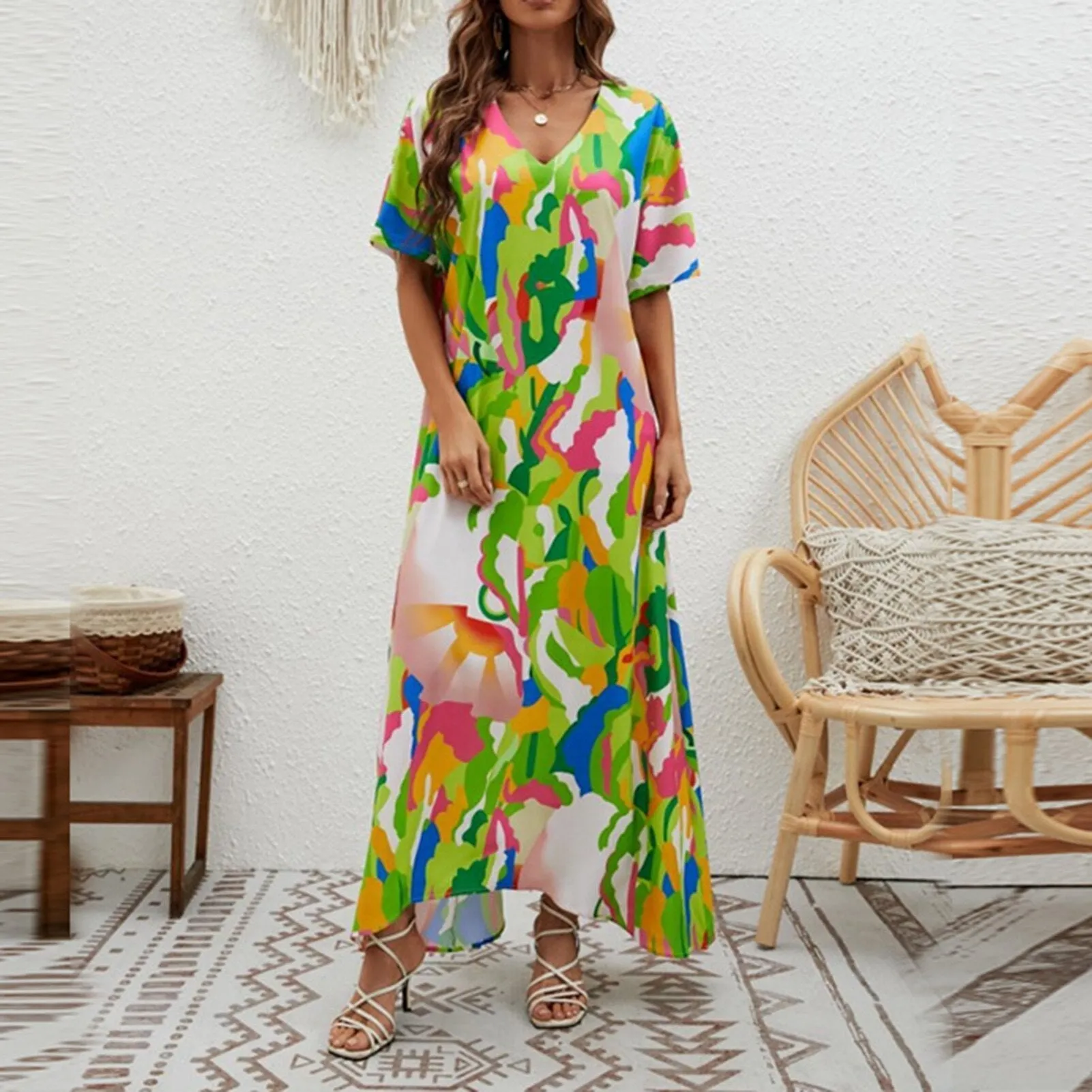 Casual Loose Bohemian Style Boho Dress