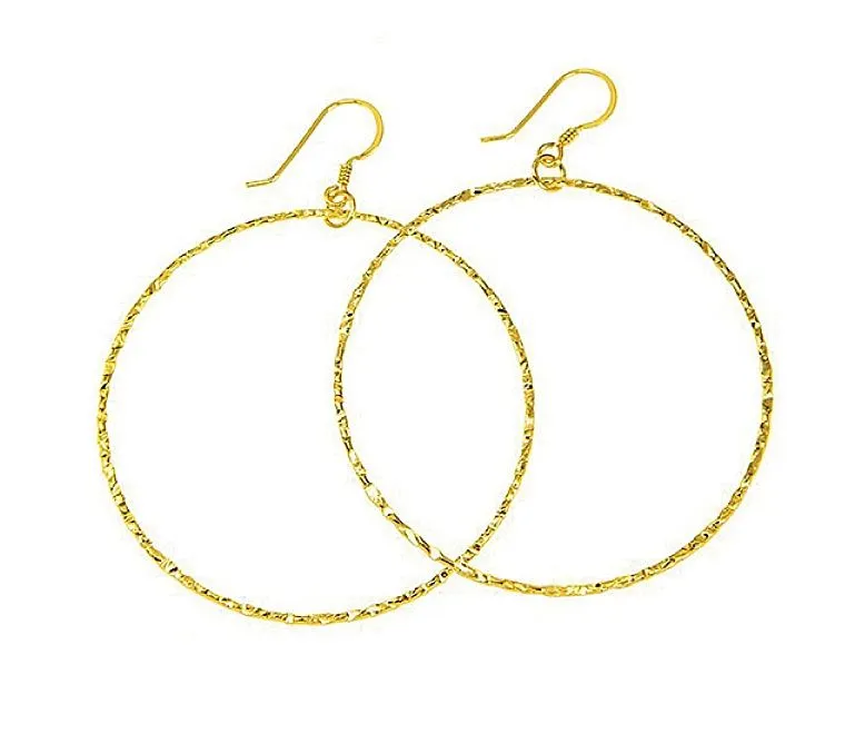 Chalene K Hand Made Hammered And Flat Hoop Earrings