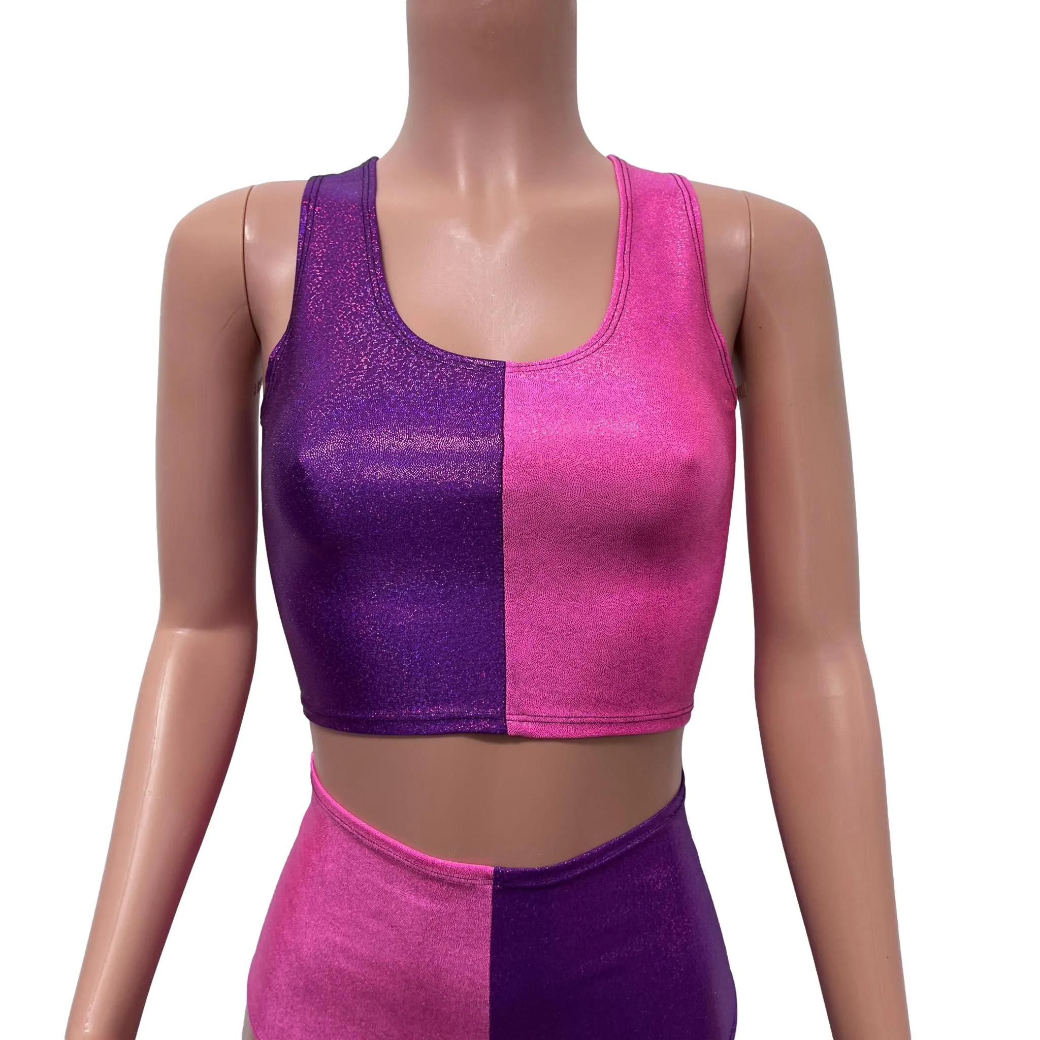 Cheshire Rave Outfit - Pink/Purple Sparkle Festival Set