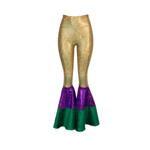 CHILD Mardi Gras Bell Bottoms -  Tiered Flare Pants