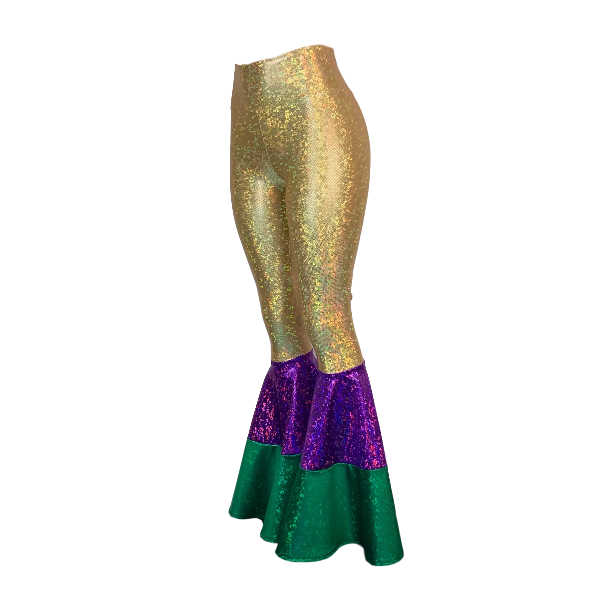 CHILD Mardi Gras Bell Bottoms -  Tiered Flare Pants