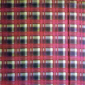 Christmas Plaid FLANNEL Fabric Red Stripes on Green