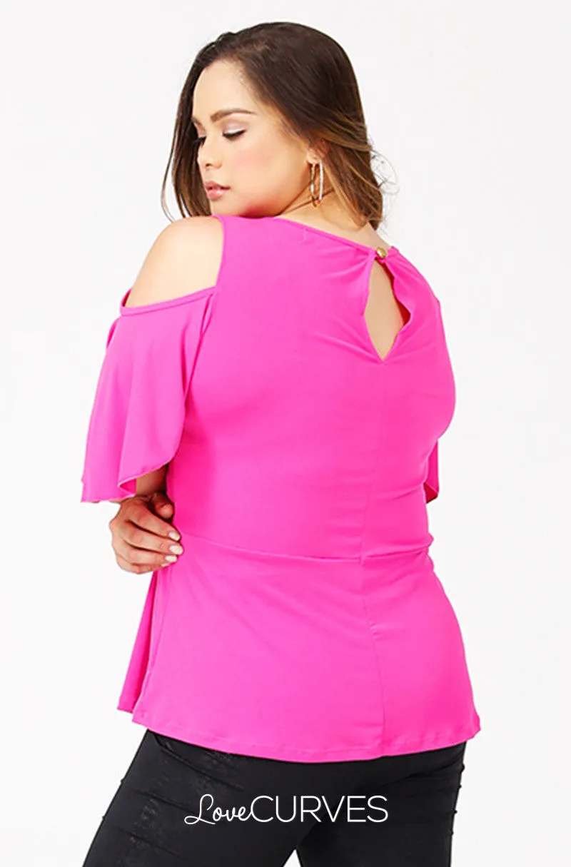 Cold Shoulder Peplum Top - PSY