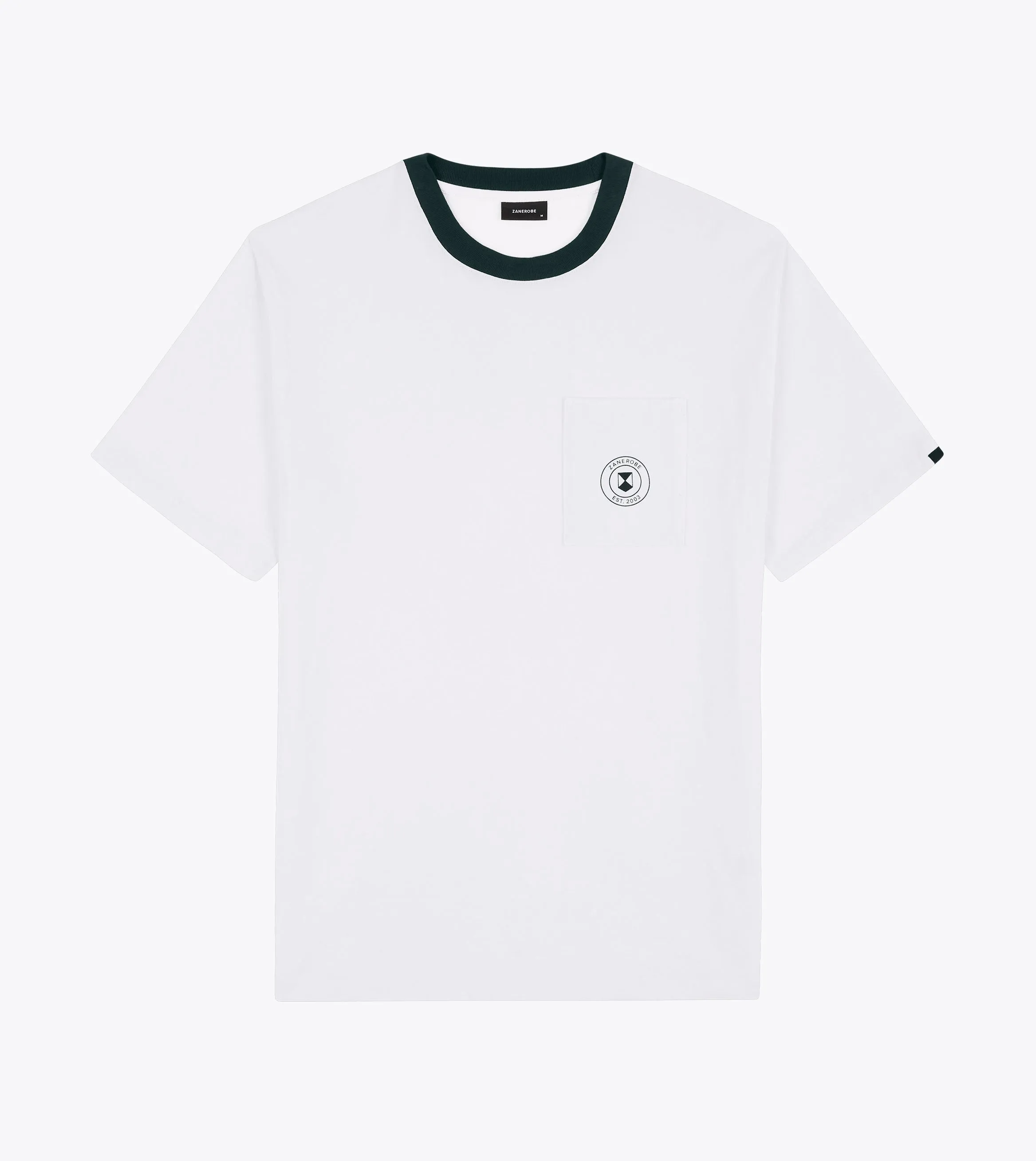 Contrast Emblem Box Tee Vintage White/Forest