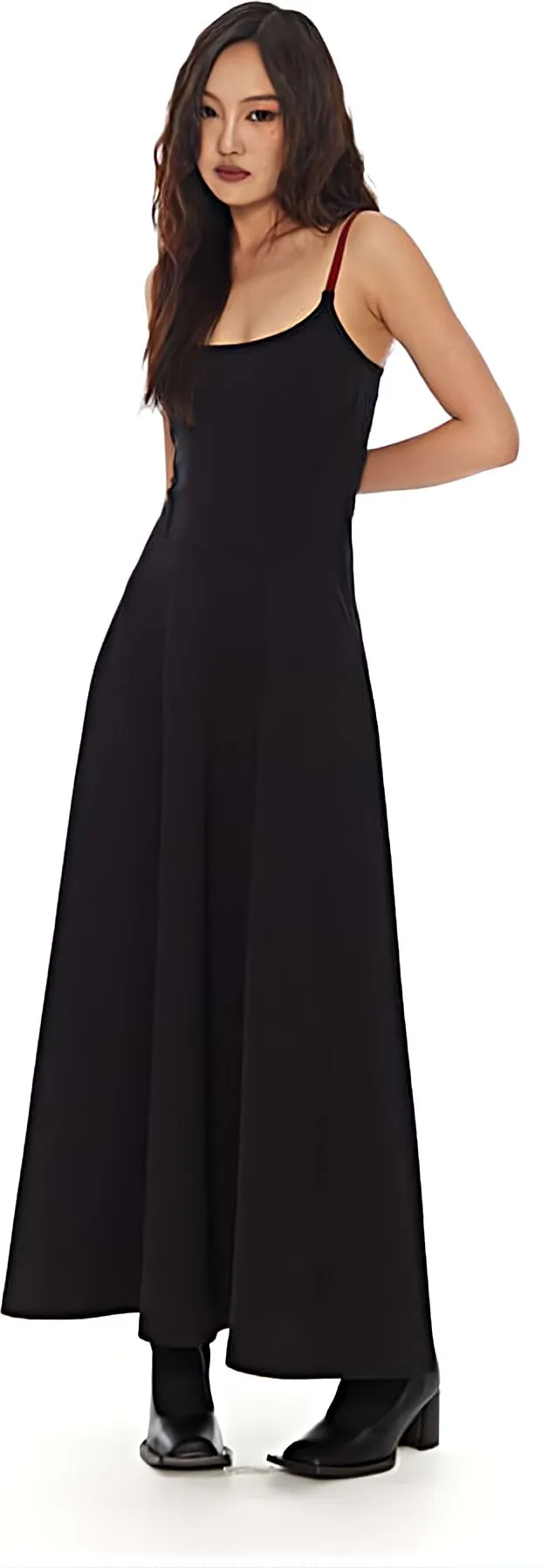 Contrast Spaghetti Strap Maxi Dress