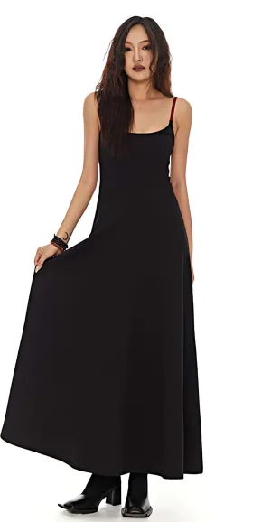 Contrast Spaghetti Strap Maxi Dress