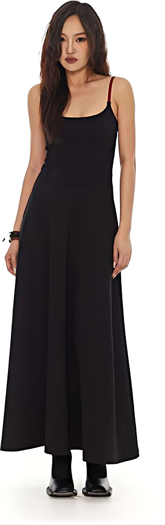 Contrast Spaghetti Strap Maxi Dress