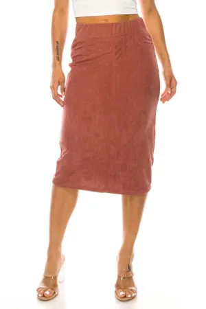 Corduroy Calf Length Skirt