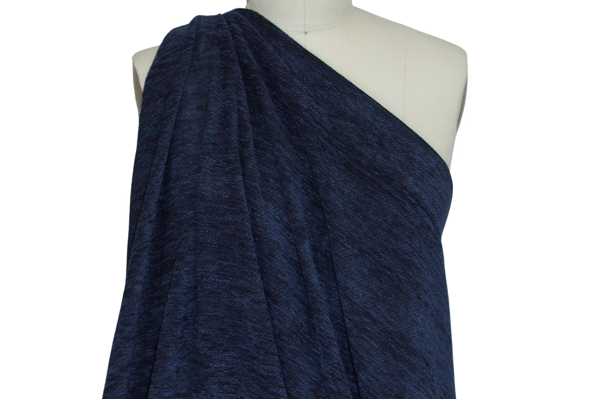 Cotton Chenille - Jacket Weight - Blue/Black