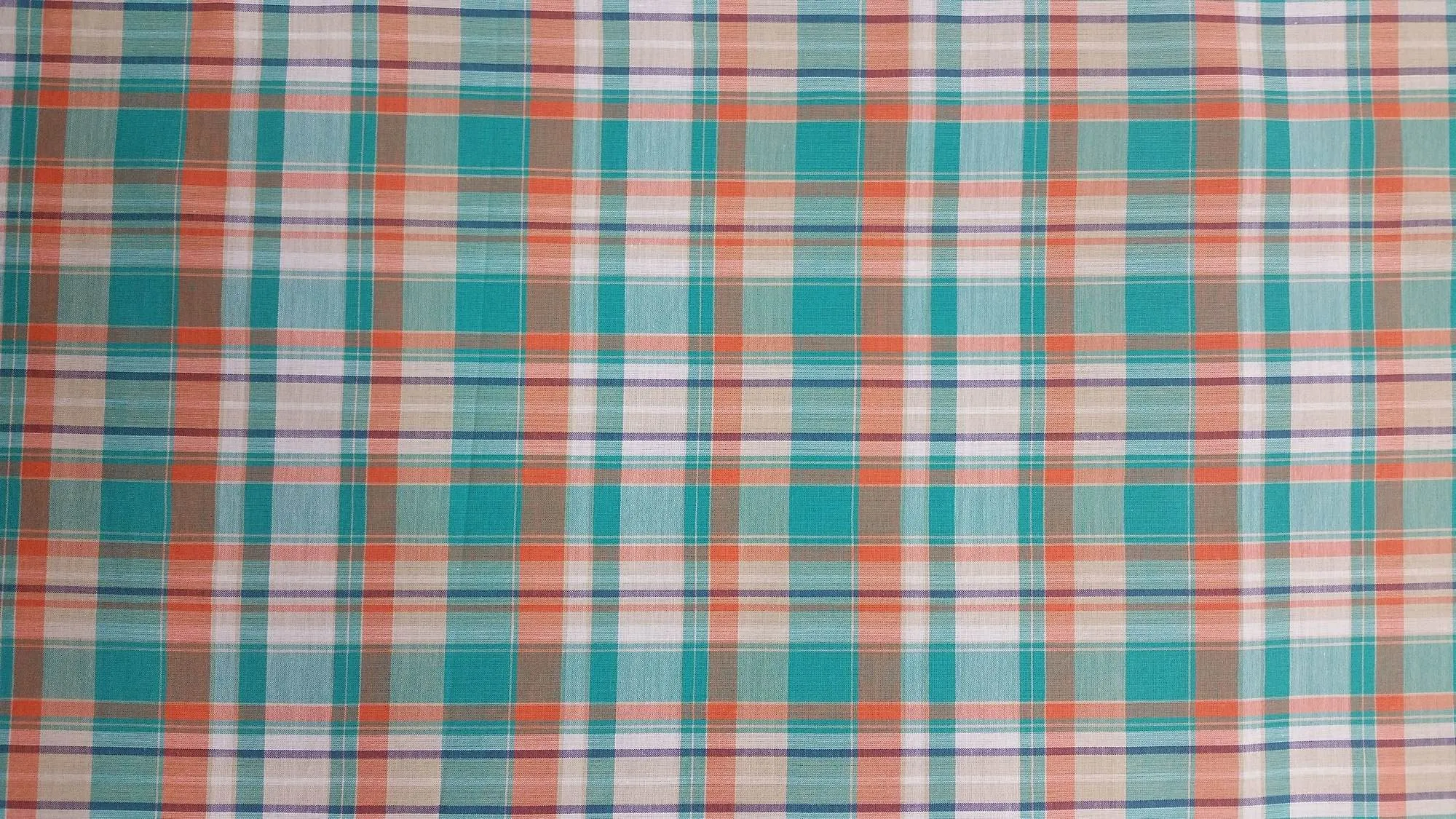 COTTON LAWN YARN DYED PLAID DSN-01 NON-STRETCHED WOVEN - SHIRTING FABRIC<br><h6>18-ORANGE/GREEN<br>265-CLWNP SN-01</h6>