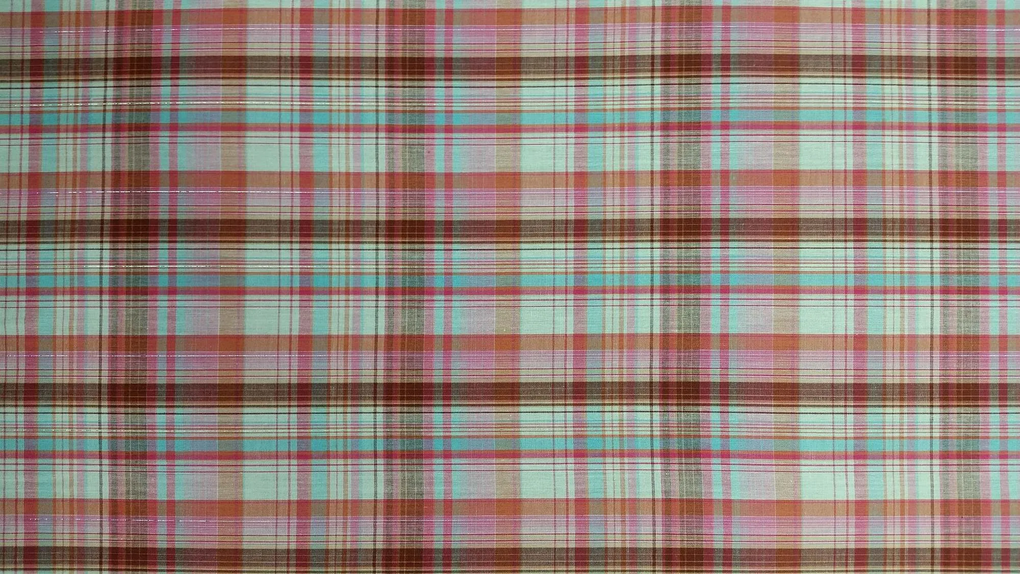 COTTON LAWN YARN DYED PLAID DSN-0822-A NON-STRETCHED WOVEN - SHIRTING FABRIC <br><h6>9-PUR/BLACK/ORA<br>250B-CLWNP0822A</h6>