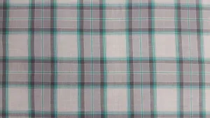 COTTON LAWN YARN DYED PLAID DSN-5 NON-STRETCHED WOVEN - SHIRTING FABRIC <br><h6>3-GREY/GREEN/OF<br>250E-CLWNP SN#5</h6>