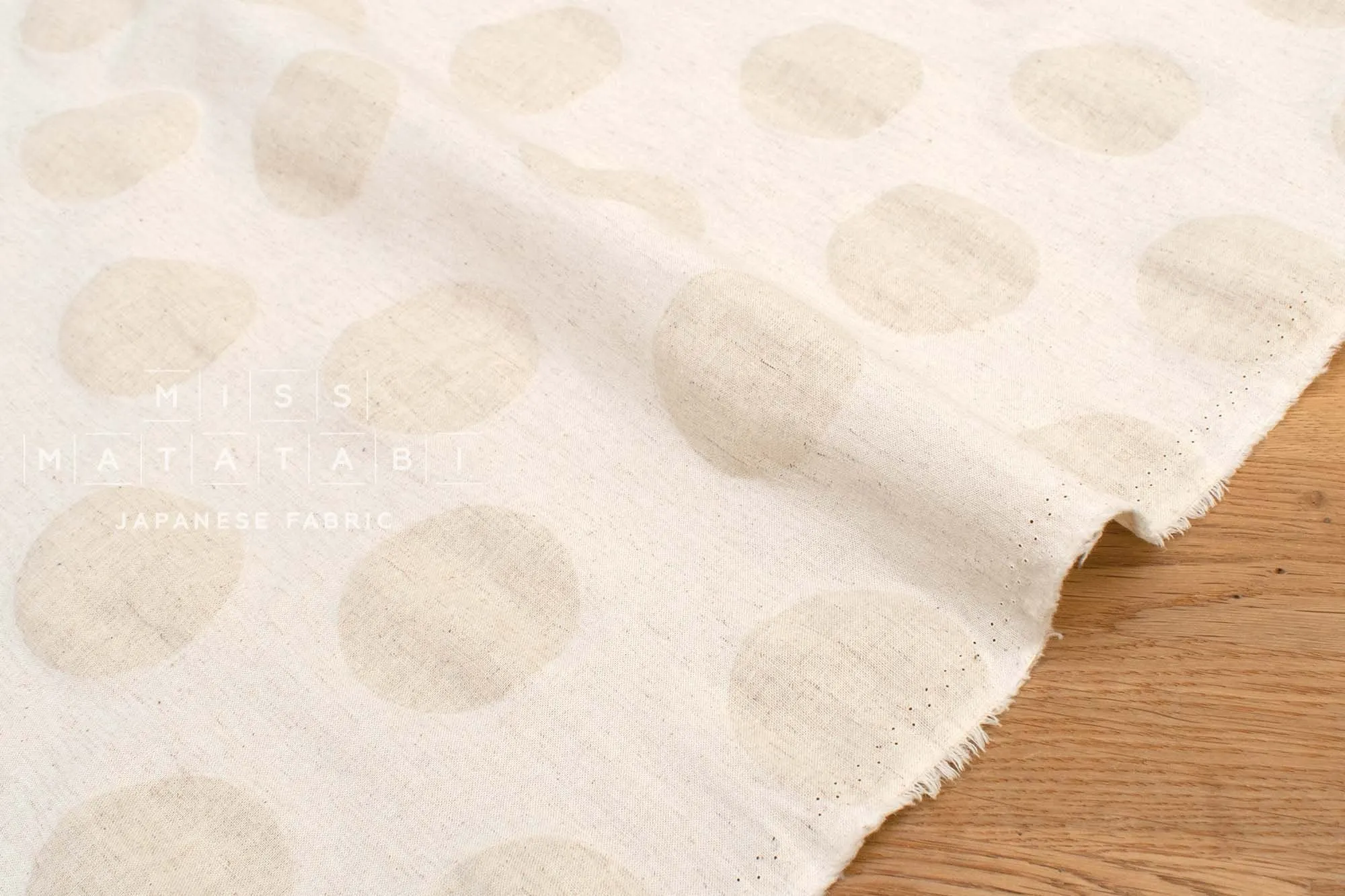 Cotton Linen Ripple Dots - linen