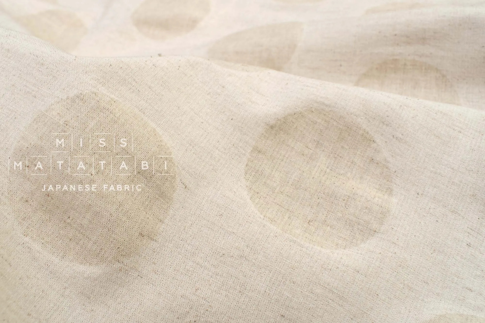 Cotton Linen Ripple Dots - linen