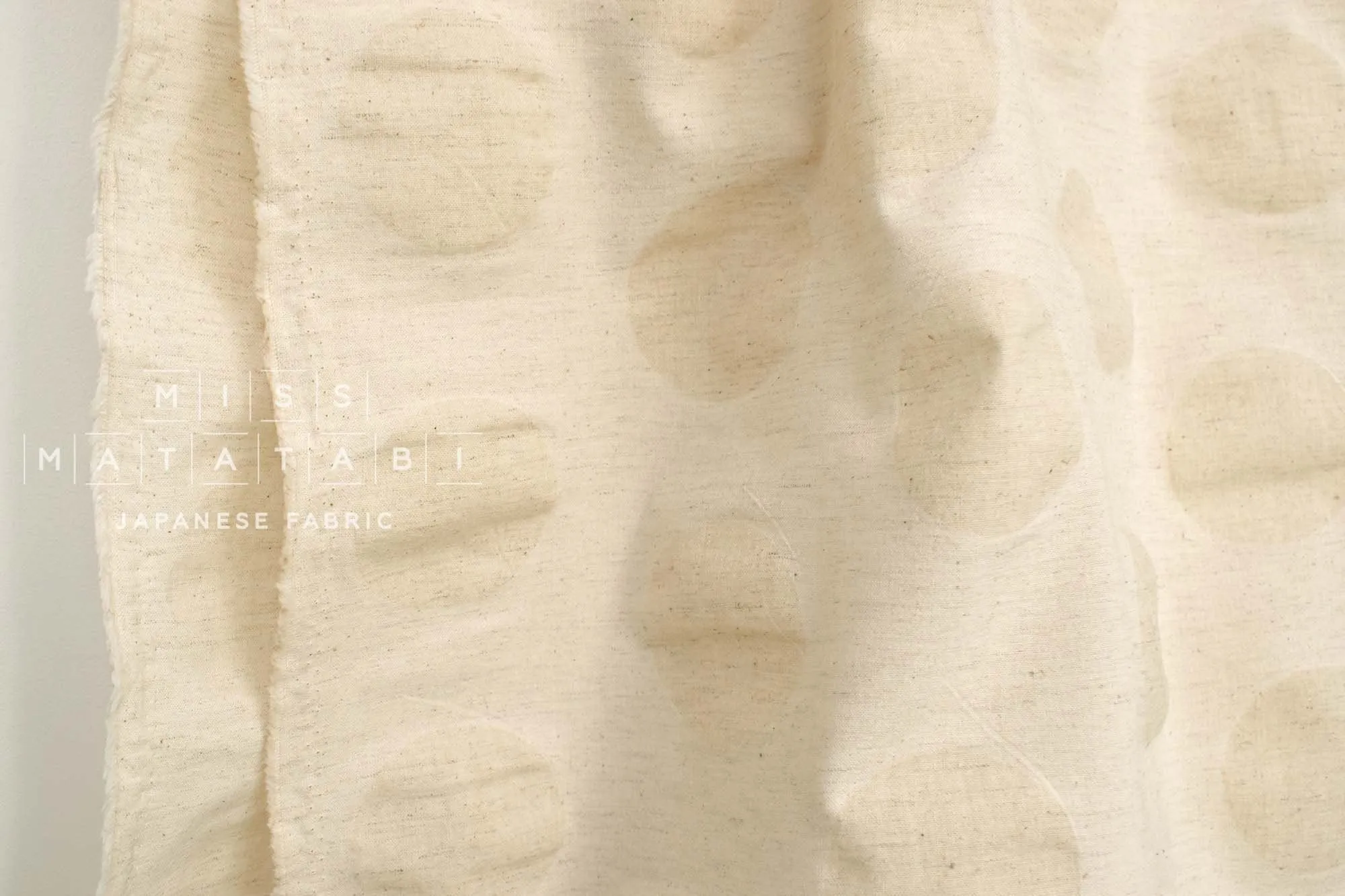 Cotton Linen Ripple Dots - linen