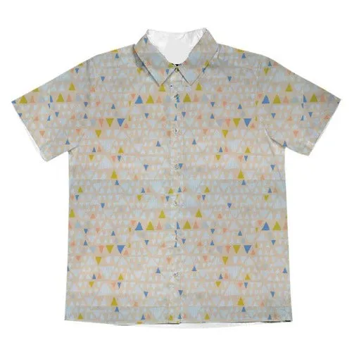 Cotton Print / Triangles / Iced Peach