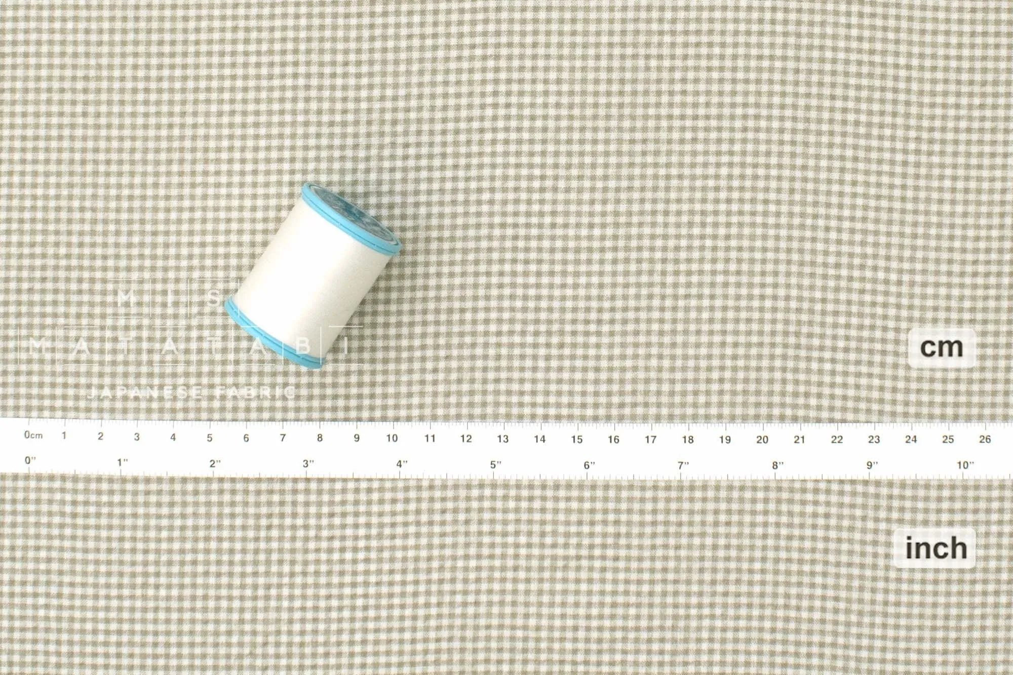 Cotton Seersucker Mini Gingham - grey green C