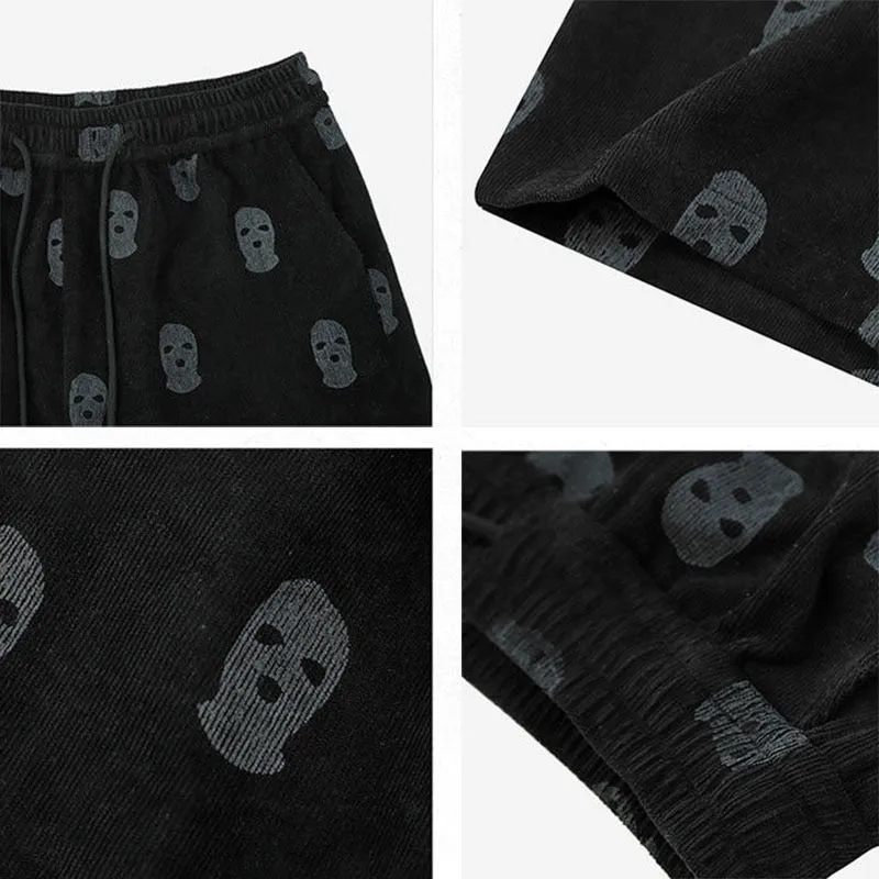 'Cradle of Fear' Black Grunge Alt Casual Loose Skull Pants