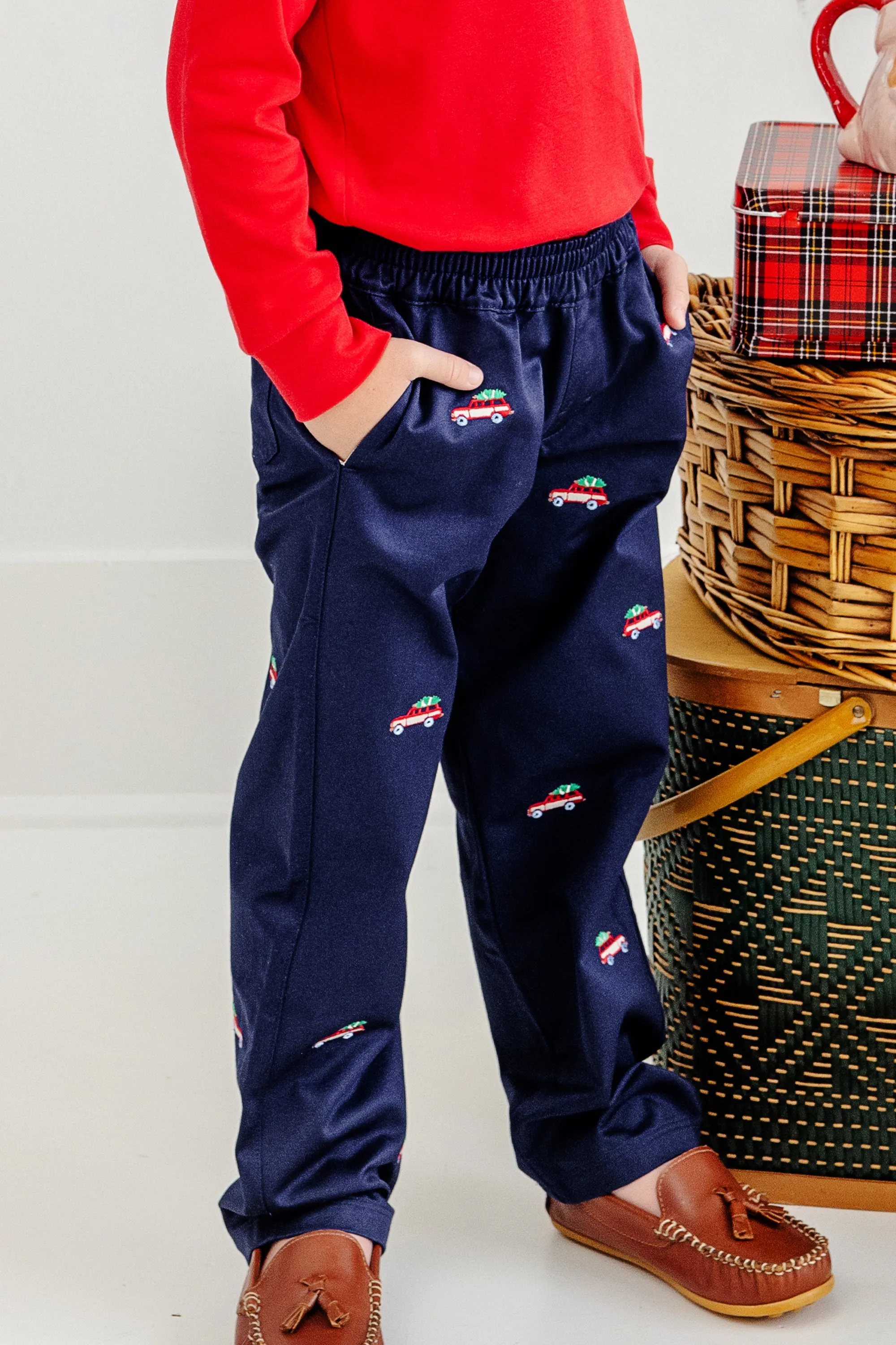 Critter Sheffield Pants (Twill) - Nantucket Navy with Woody Jeeps Embroidery