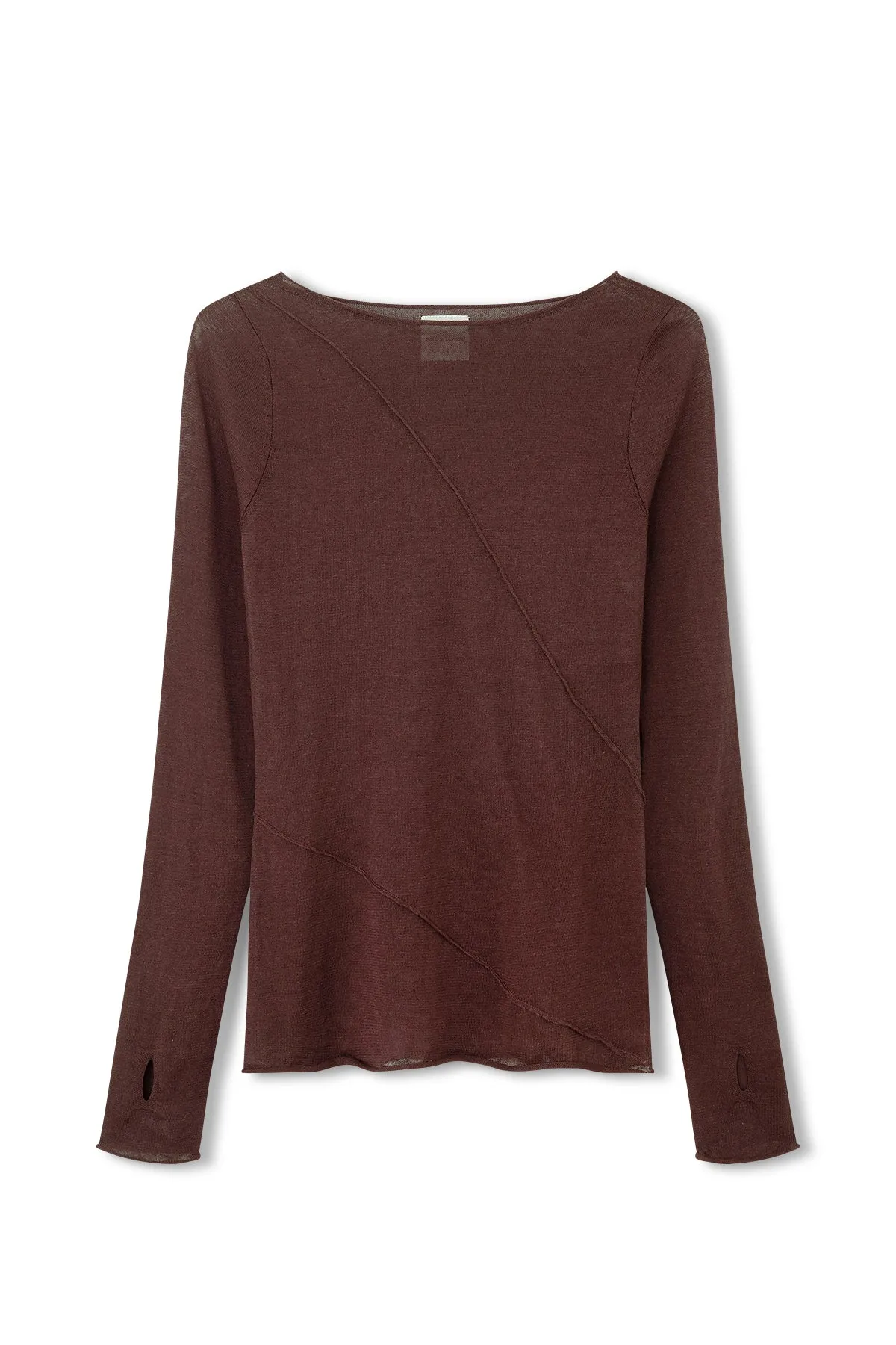 Currant Panelled Knit Top