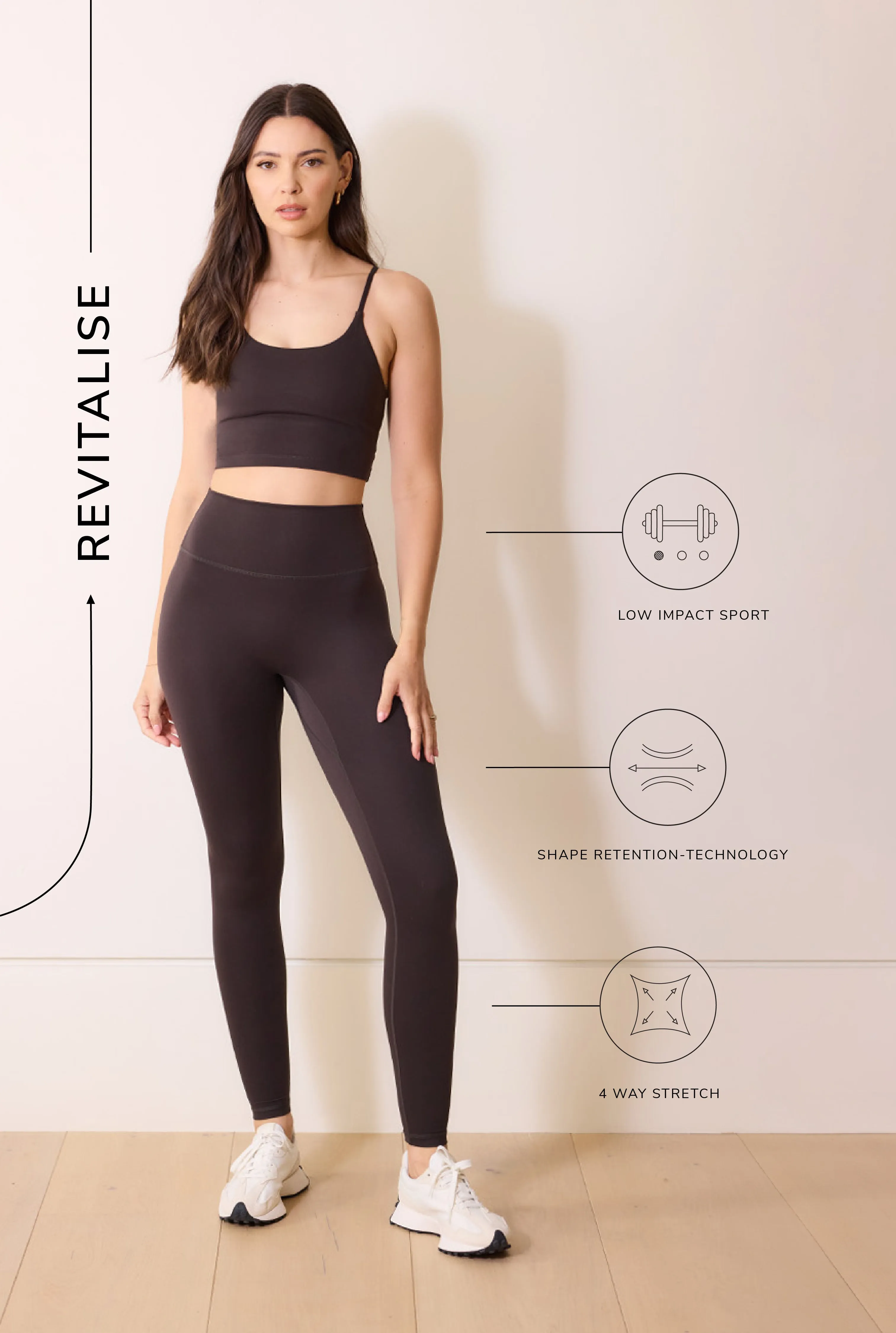 Curve 24/7 Revitalise High Waisted Leggings - Black Coffee