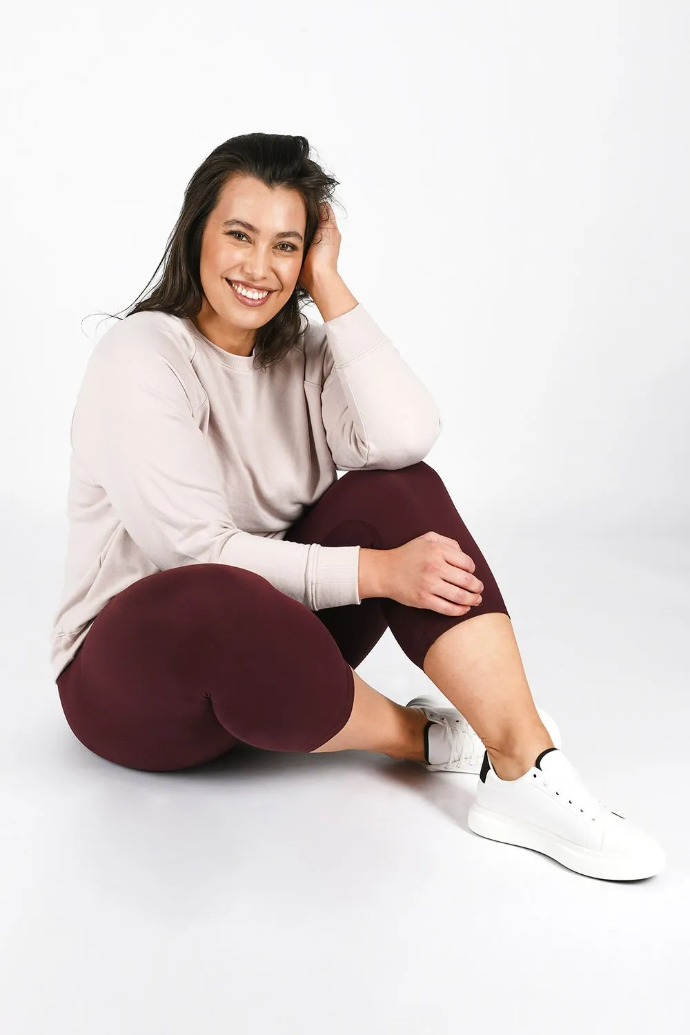 Curve Revitalise Cropped High Waisted Leggings - Winter Berry