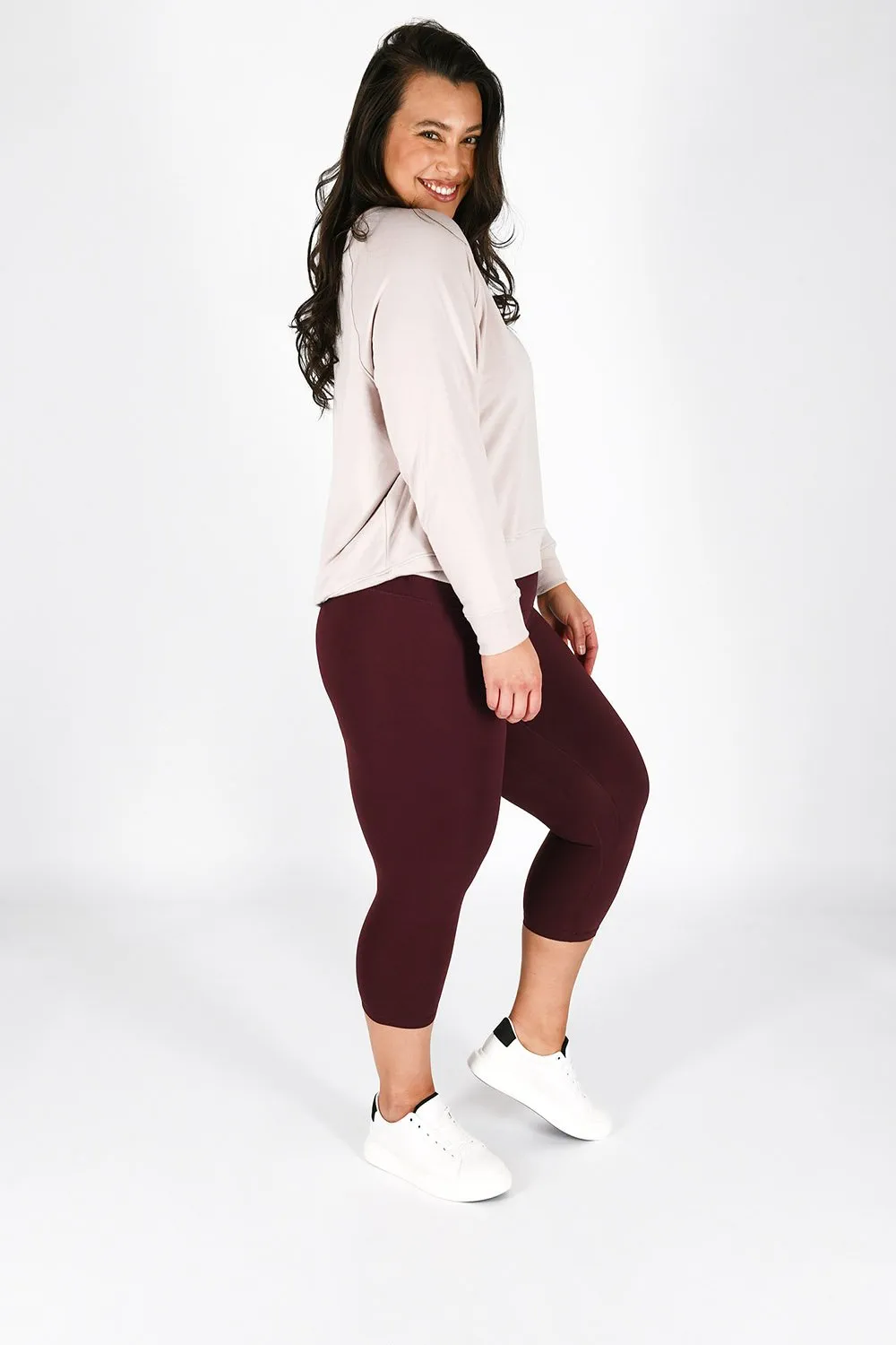 Curve Revitalise Cropped High Waisted Leggings - Winter Berry