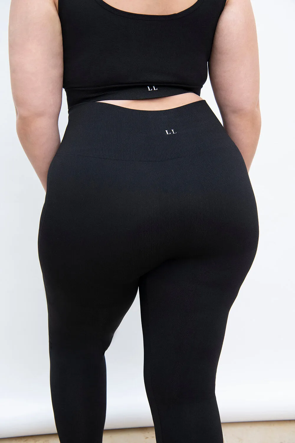 Curve Ultimate High Waisted Seamless Leggings - Black