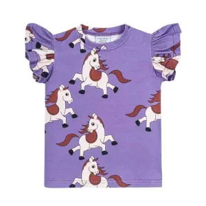 Dear Sophie Frill T-shirt - Horse Violet