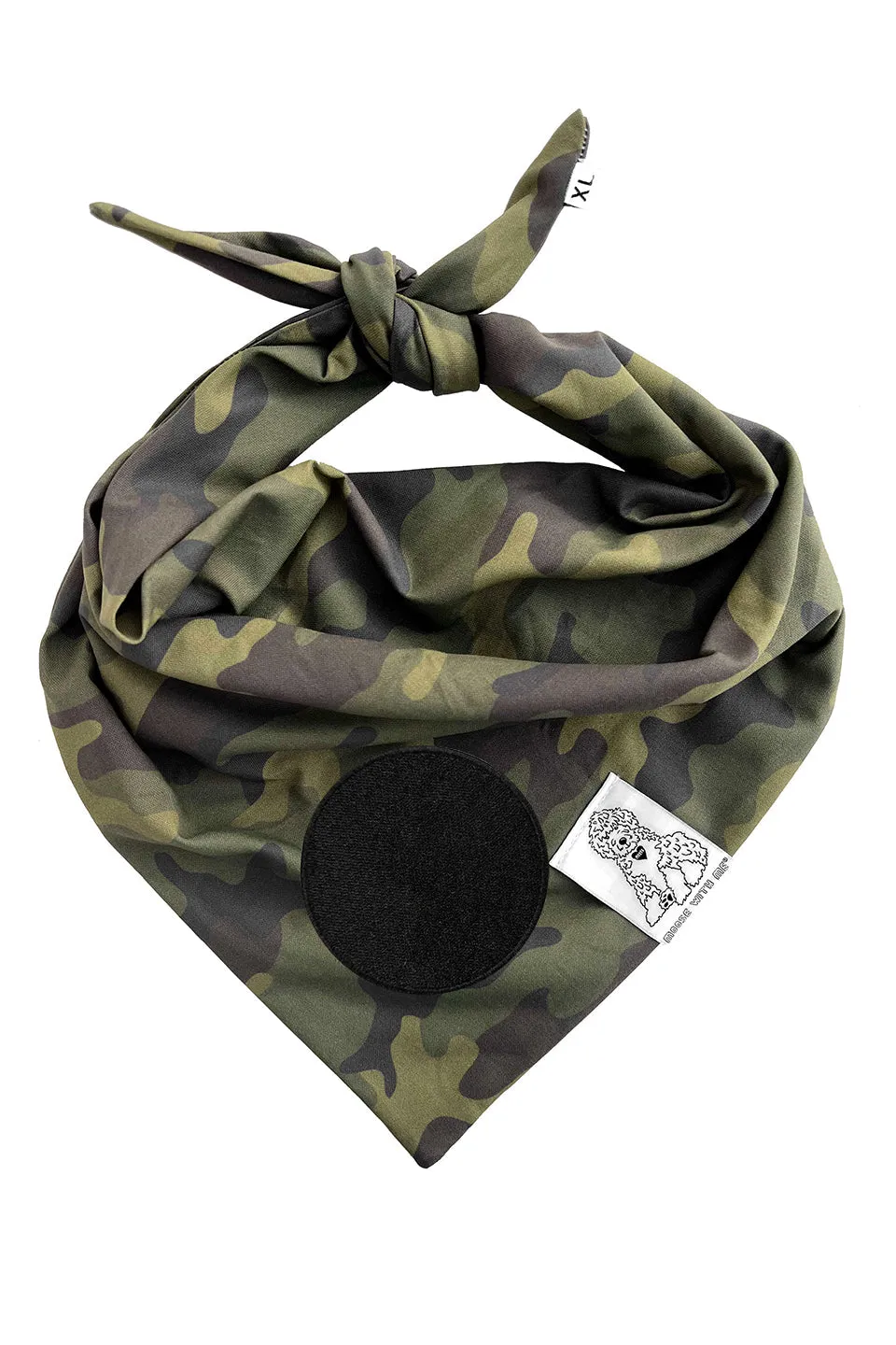 ★Dog Bandana Camouflage - Customize with Interchangeable Velcro Patches