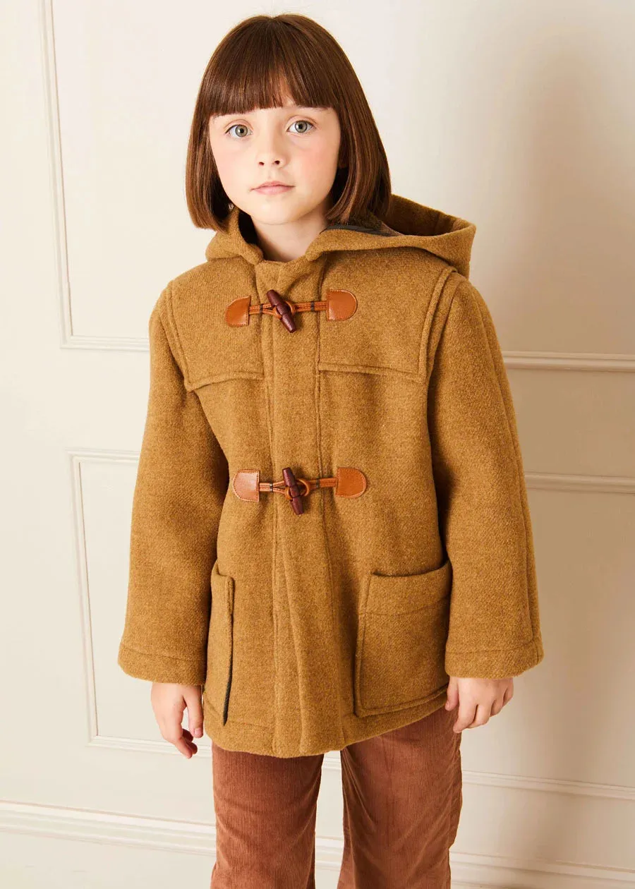 Double Faced Wool Toggle Fastening Coat In Camel (4-10yrs)