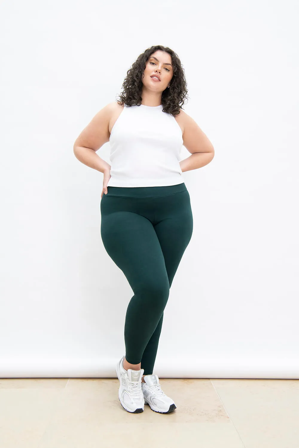 Everyday High Waisted Leggings - Forest Green