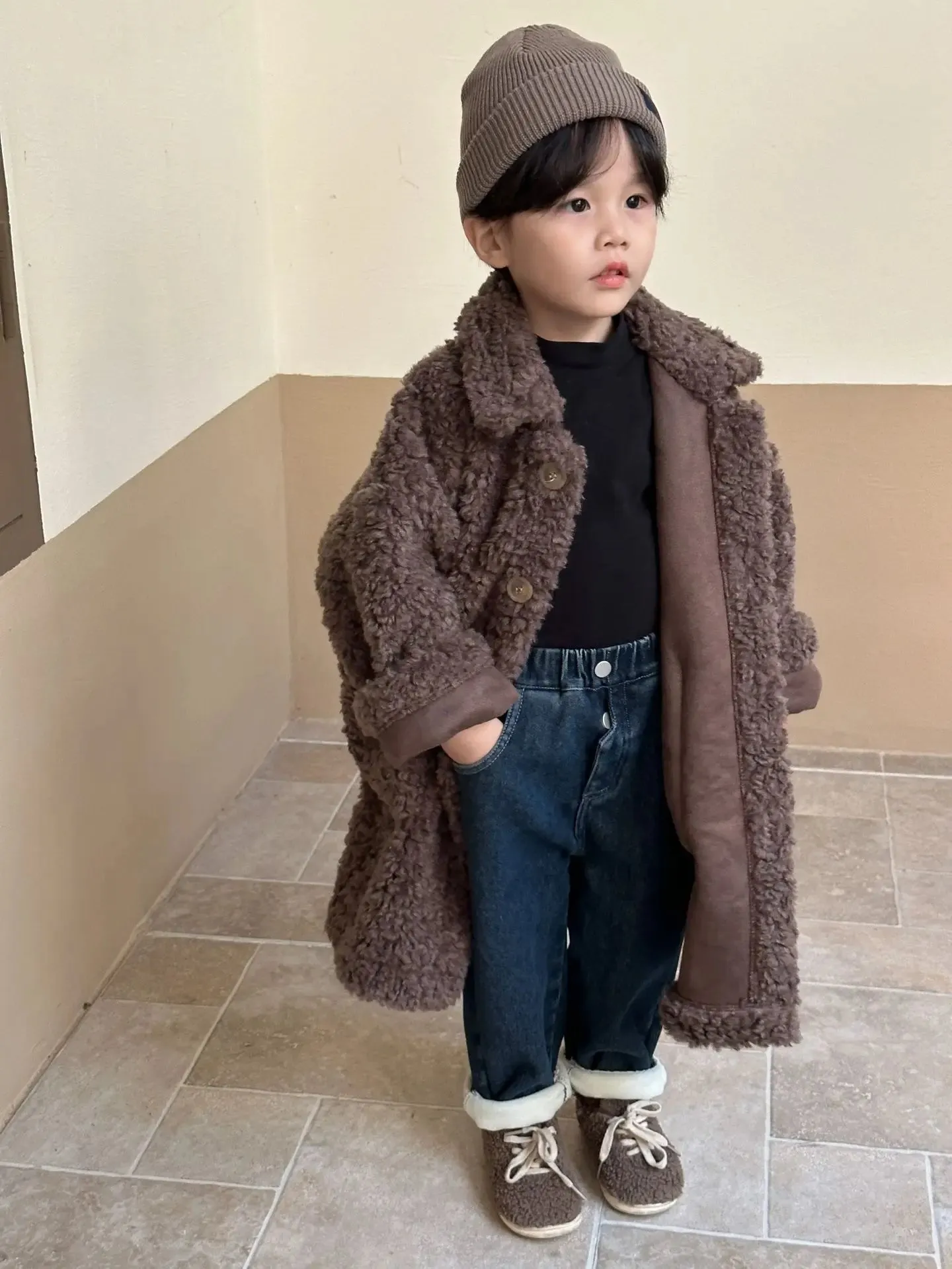 Faux Fur Teddy Long Coat