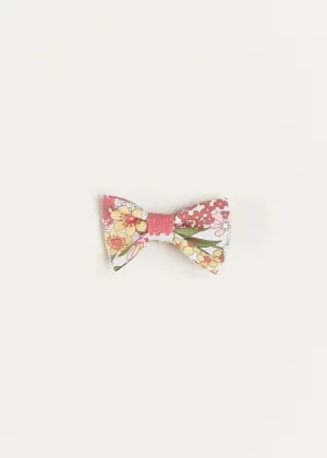 Florence Floral Small Bow Clip in Pink