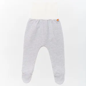 Footed pants "Dotted Lines Grey/Ecru"