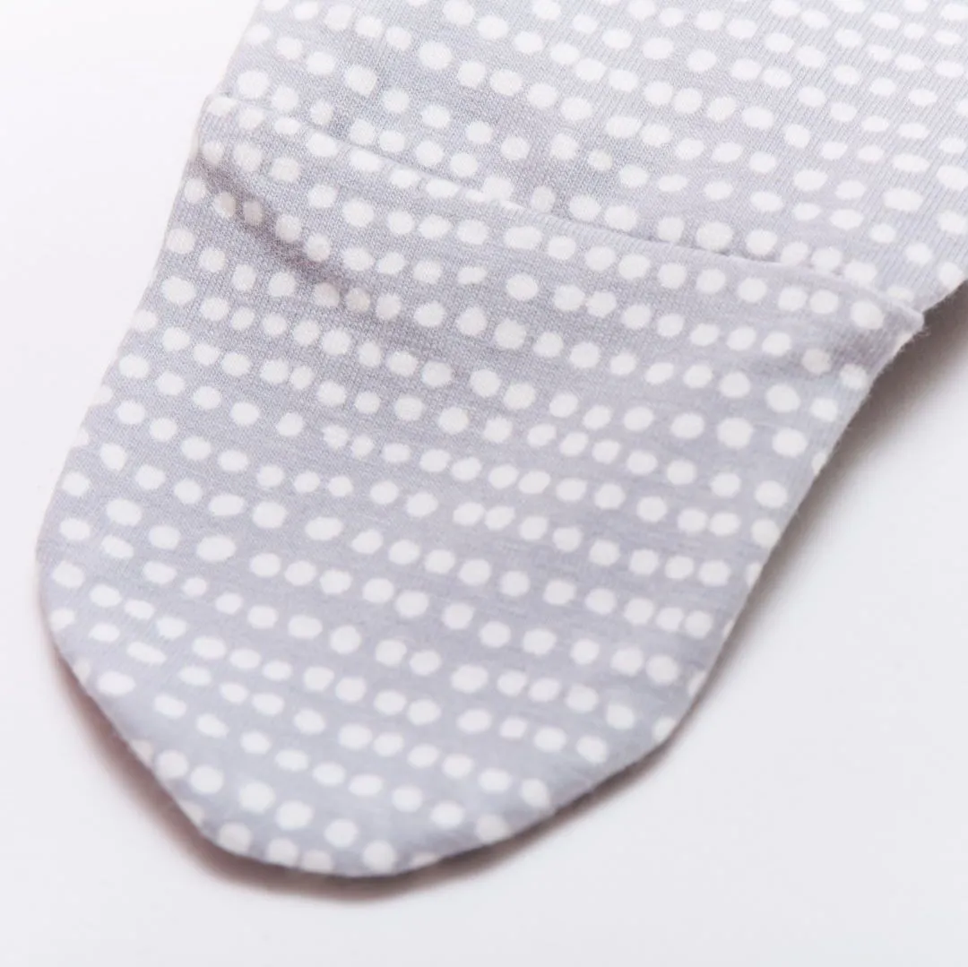 Footed pants "Dotted Lines Grey/Ecru"