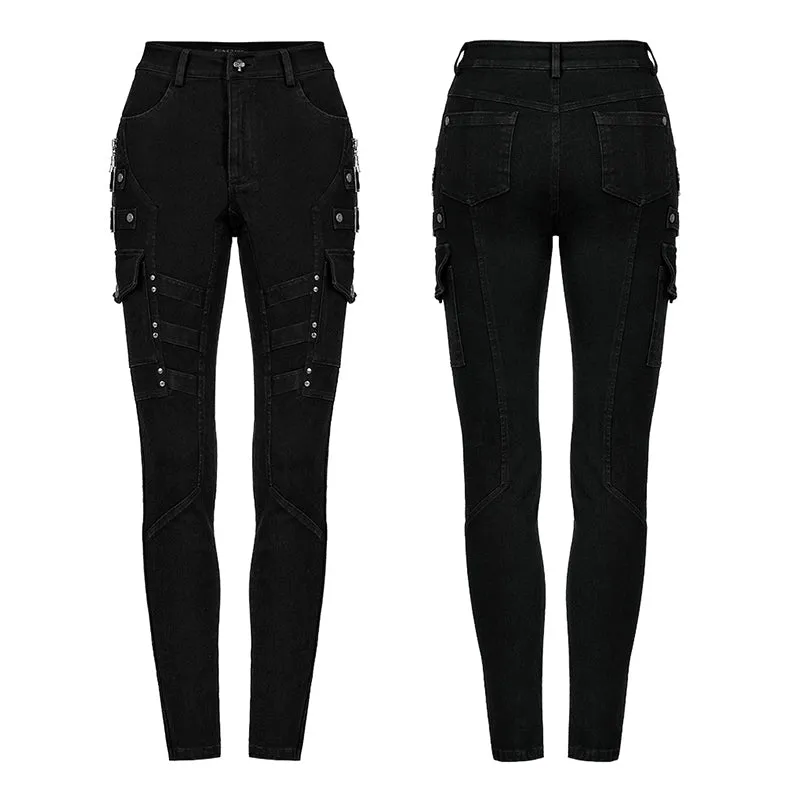 Gothic Darkness Vintage Washed Tight Slim Pencil Jeans