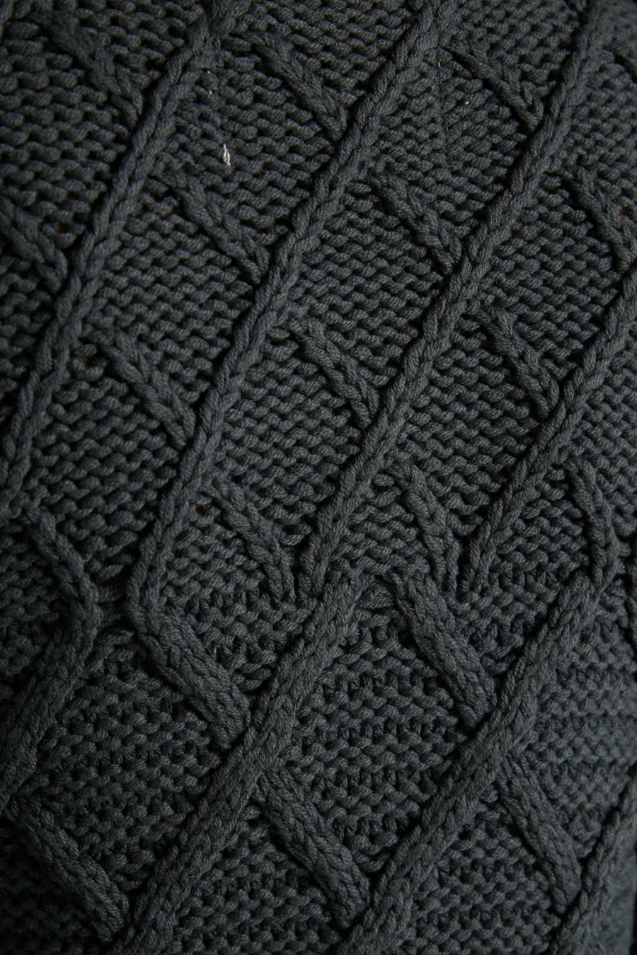 grandpa cardigan - charcoal cable