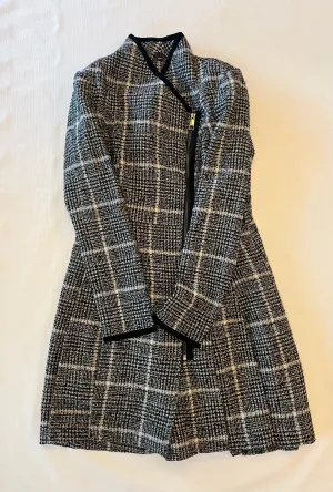 GUESS Wool Plaid Black & White Coat Women size Small