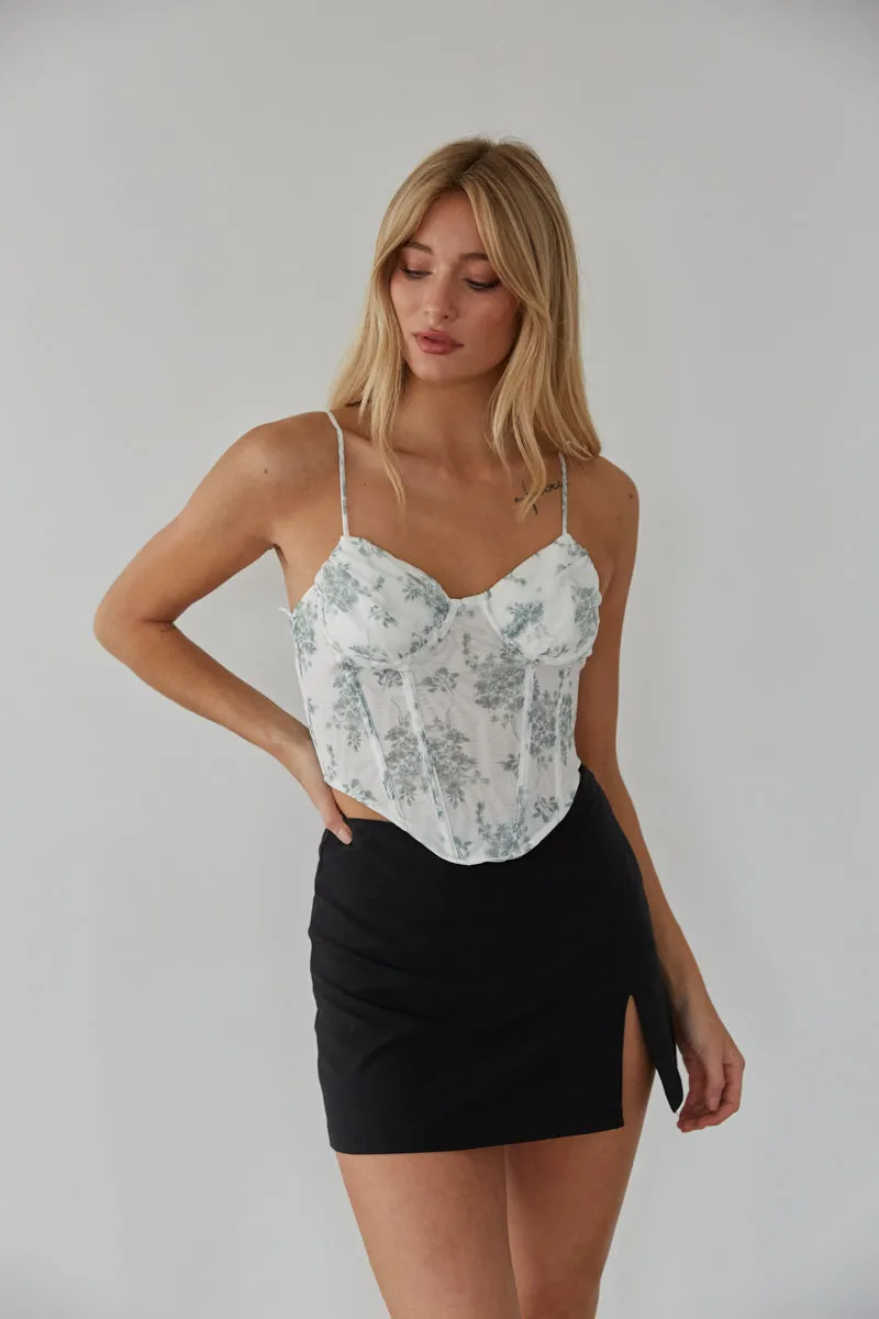 Hadley Floral Mesh Bustier Top