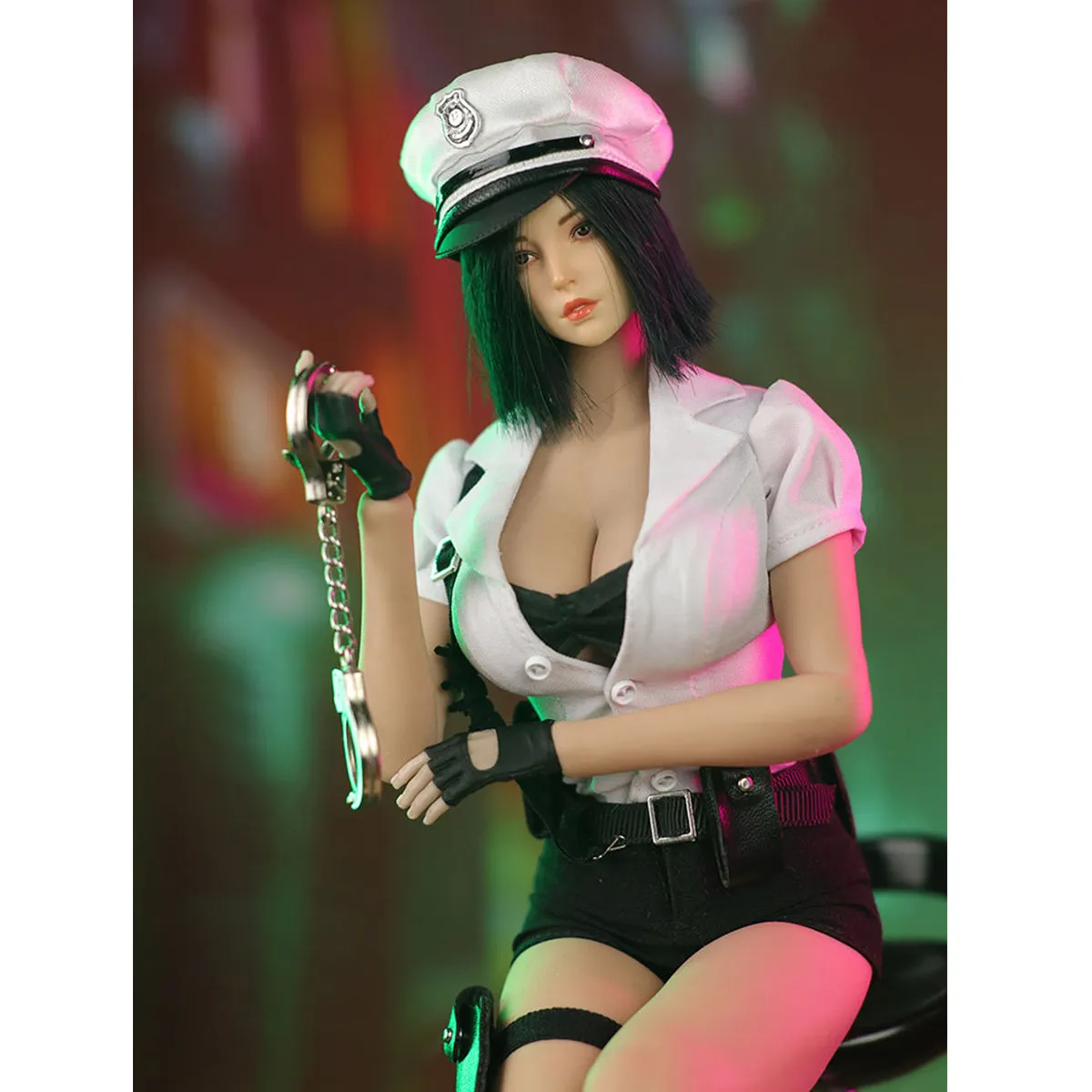 HiPlay JIAOUDOLL 12-Inches Female Policewoman Uniform Suit Western Style White Color