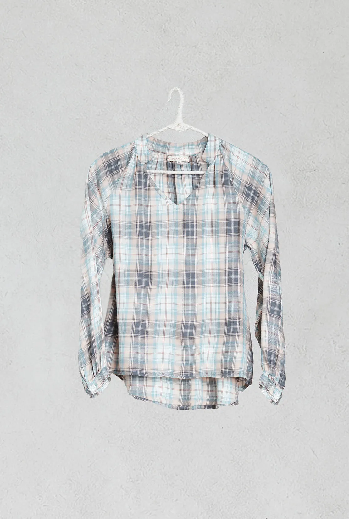 Holly Plaid V-Neck Blouse