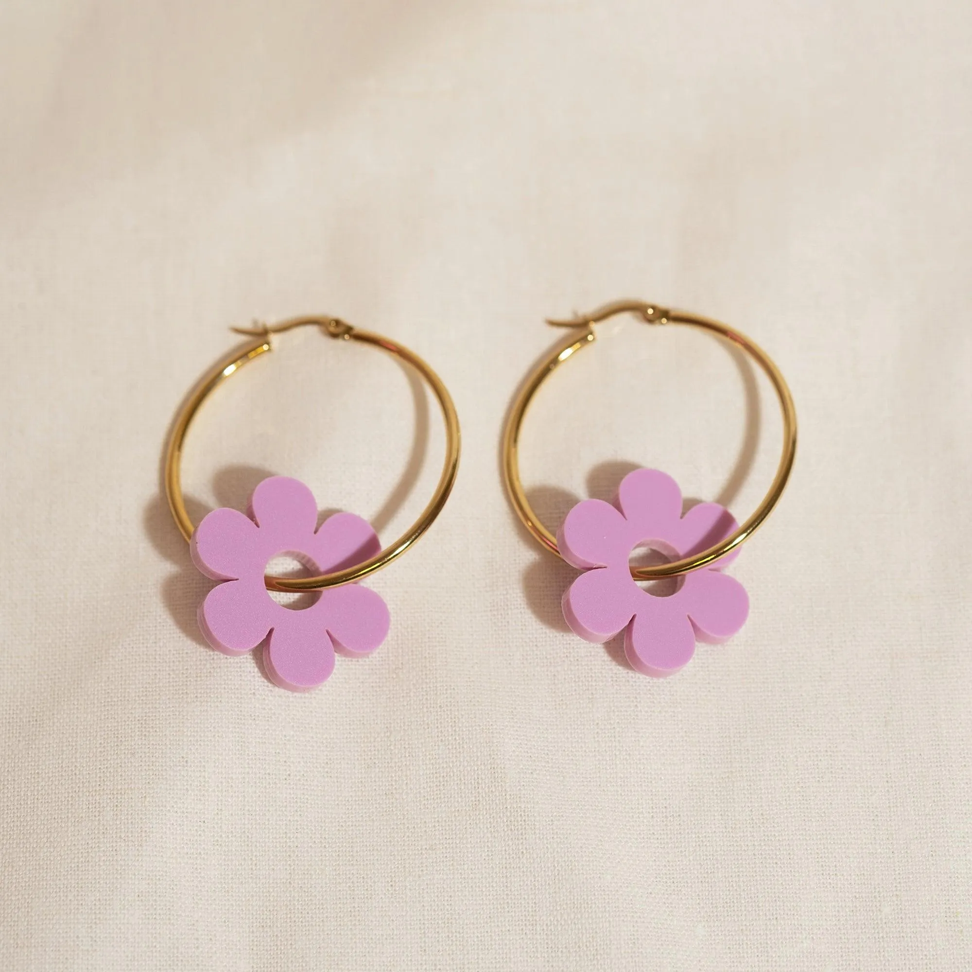 Hoopsy Daisy Lilac Hoop Earrings